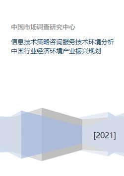 信息技术策略咨询服务技术环境分析中国行业经济环境产业振兴规划